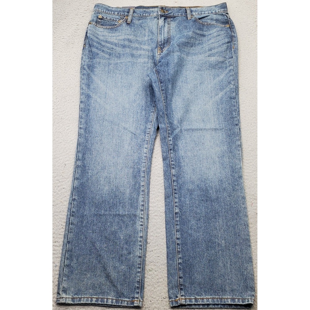 G.H. Bass & Co. Straight Leg Jeans Mens 36x29 Blue Denim Medium Wash Whiskered